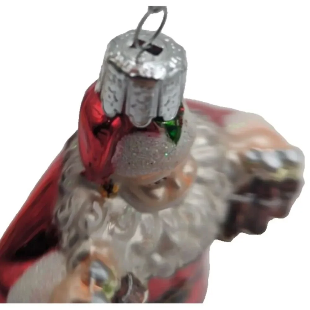 Coca-Cola‎ Kurt Adler Glass Santa Holding 6-Packs Holiday Christmas Ornament